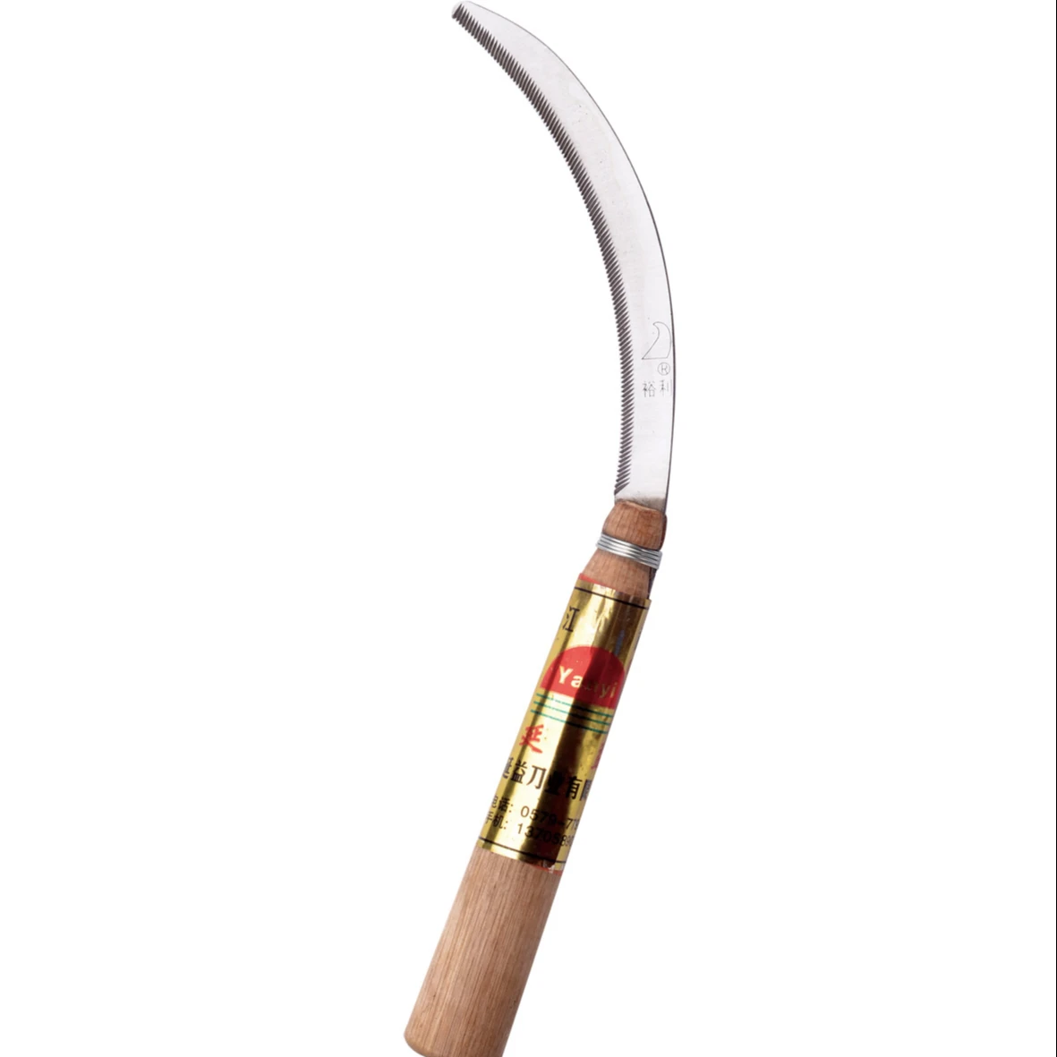 factory Outlet Manual mowing sharp garden wooden handleserrated sickle