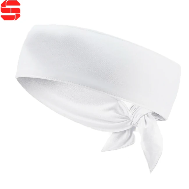 Wholesale Tennis Sweatband Tie Back Headbands Long Basketball Volleyball Head Wrap Quickly Dry Fit Head Ties with custom logo