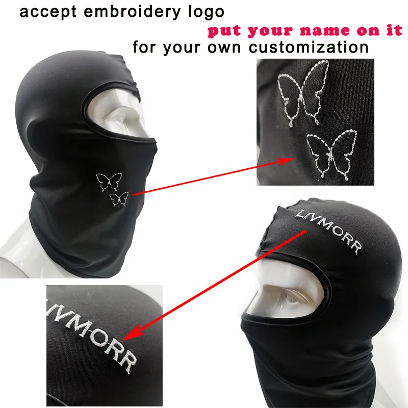 Balaclava Custom logo pattern face mask Knit Full over print Face Cover Ski Mask 1 hole balaclava cap hat