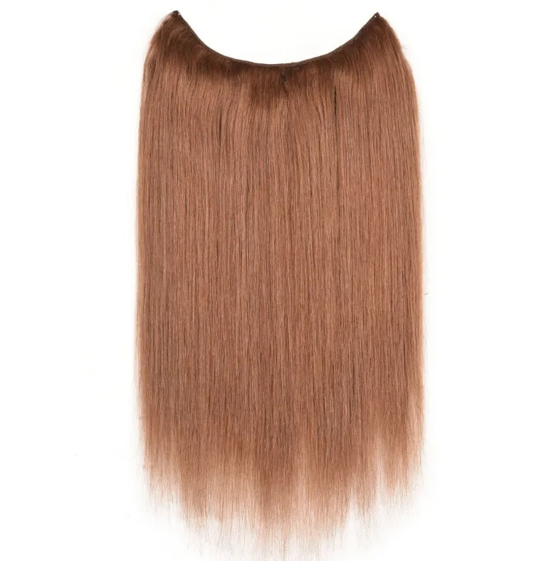 
Wholesale European and American long straight hair real wig seamless hair extension 