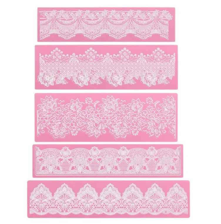Cake Border decoration mold silicone lace mat Texture for Frame Baking