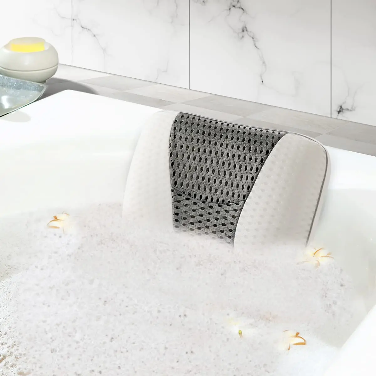 Wholesale Price 3D Air Mesh Bath Tub Pillow Anti Slip Spa Bathtub Bath Pillow
