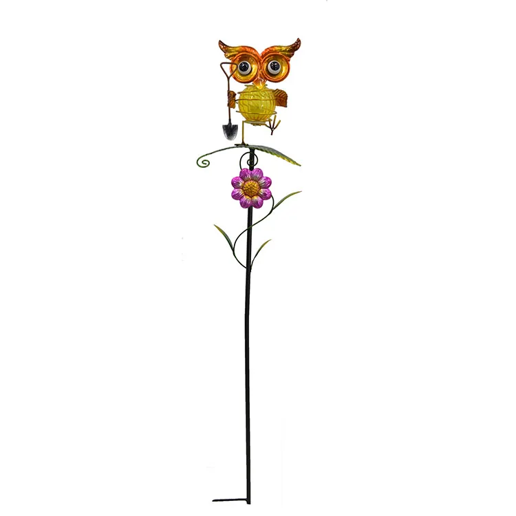
Factory Directly Wholesale Owl Solar Landscaping Lights Metal Garden Decor Stake 