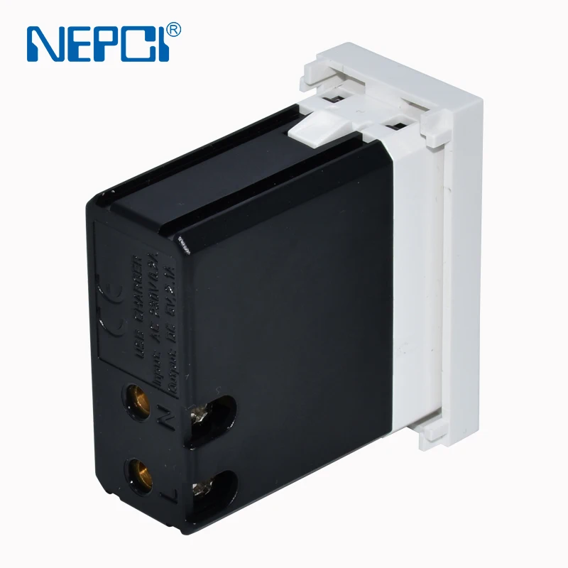 NEPCI Factory 5V2.1A  45*22.5mm Vertical USB A Charger Socket Module XJY-USB-A41 Suitable For Legrand Wall Decorative plate