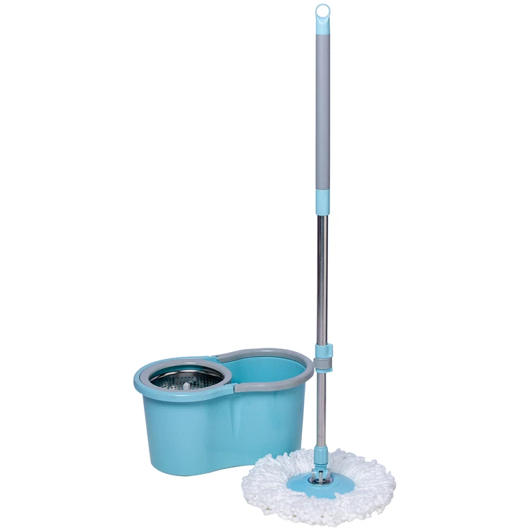 Home Cleaning Tools Bucket Spin Mop with Stainless Steel Basket and Extensible Stick