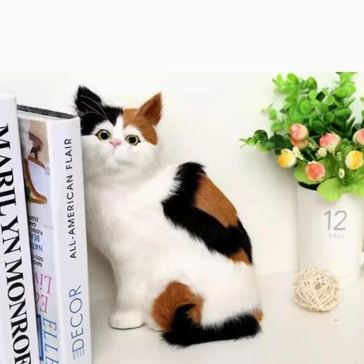 Simulated Cat Toy for Home Decor Animal Model Pet Squatting Birthday or Holiday Gift Party Decorations