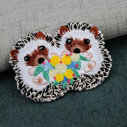 Hot Selling Hand Embroidered badge Hedgehog Embroidery Patches For Clothing luggage Custom Embroidered ortho evra patchPatches