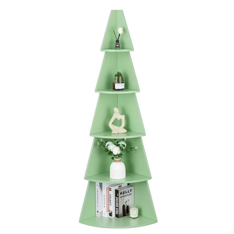 202407 Customized Tree Shape Bookshelf for Kids Tall Corner Shelves Modern Corner Bookshelf Wood Ladder Shelf Stand Corner Stand