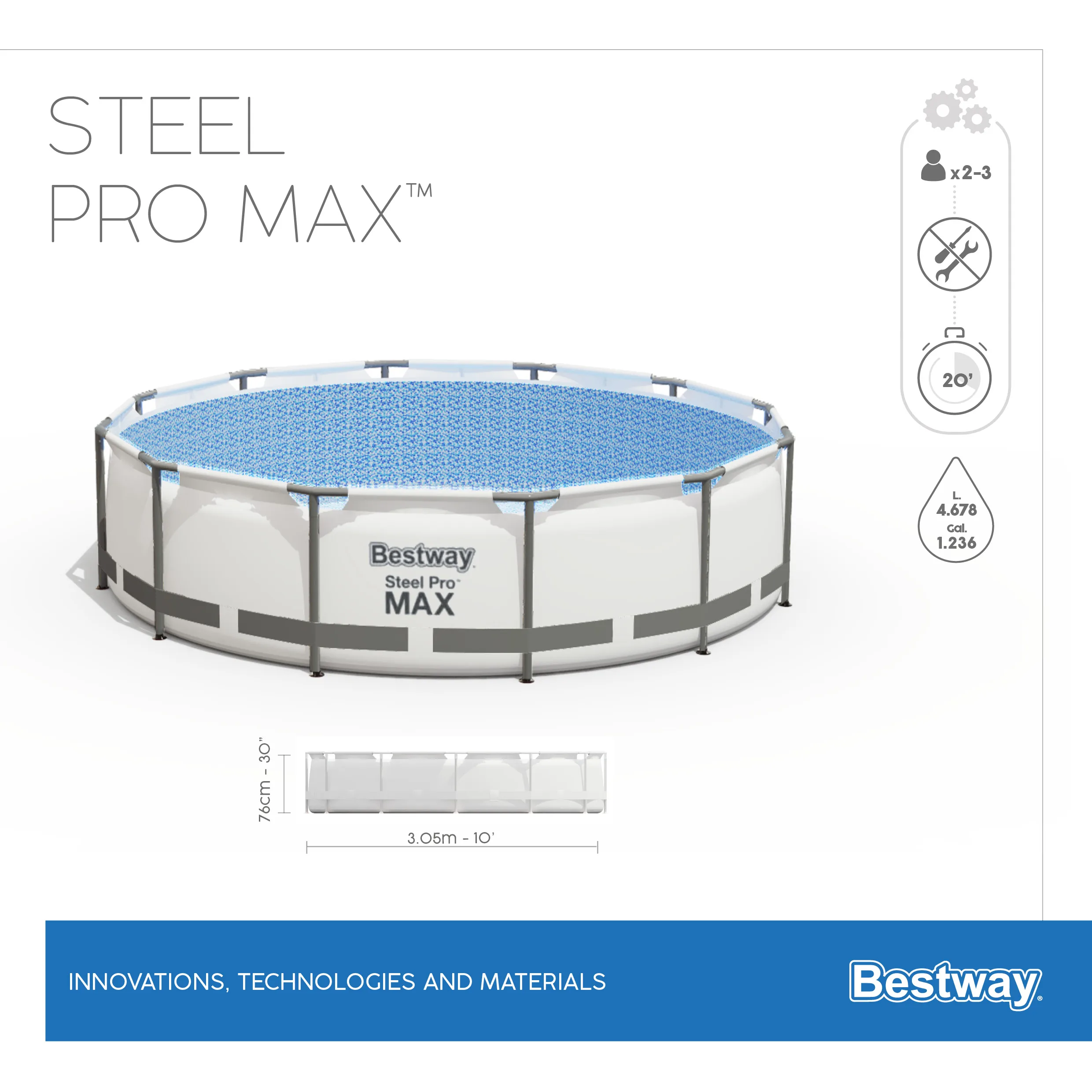 Bestway 56438 easy set above ground pool metal frame plastic swimming pool