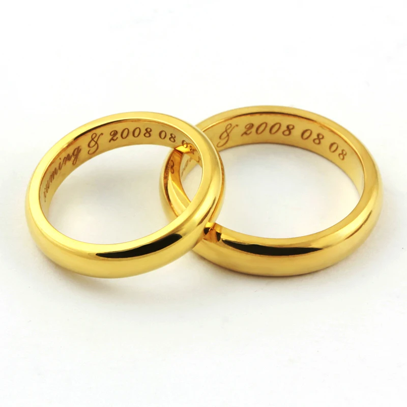 Wholesale Wedding Couple Minimalist 925 Sterling Silver Rings For Women And Men Simple Designs 18K Gold Plated Engagement Ring
