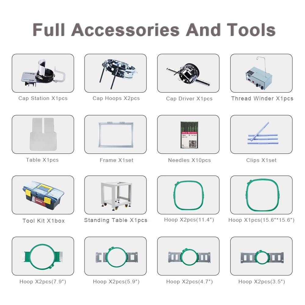 BAI High speed portable 12 needles single head fabric hat embroidery machine factory in china