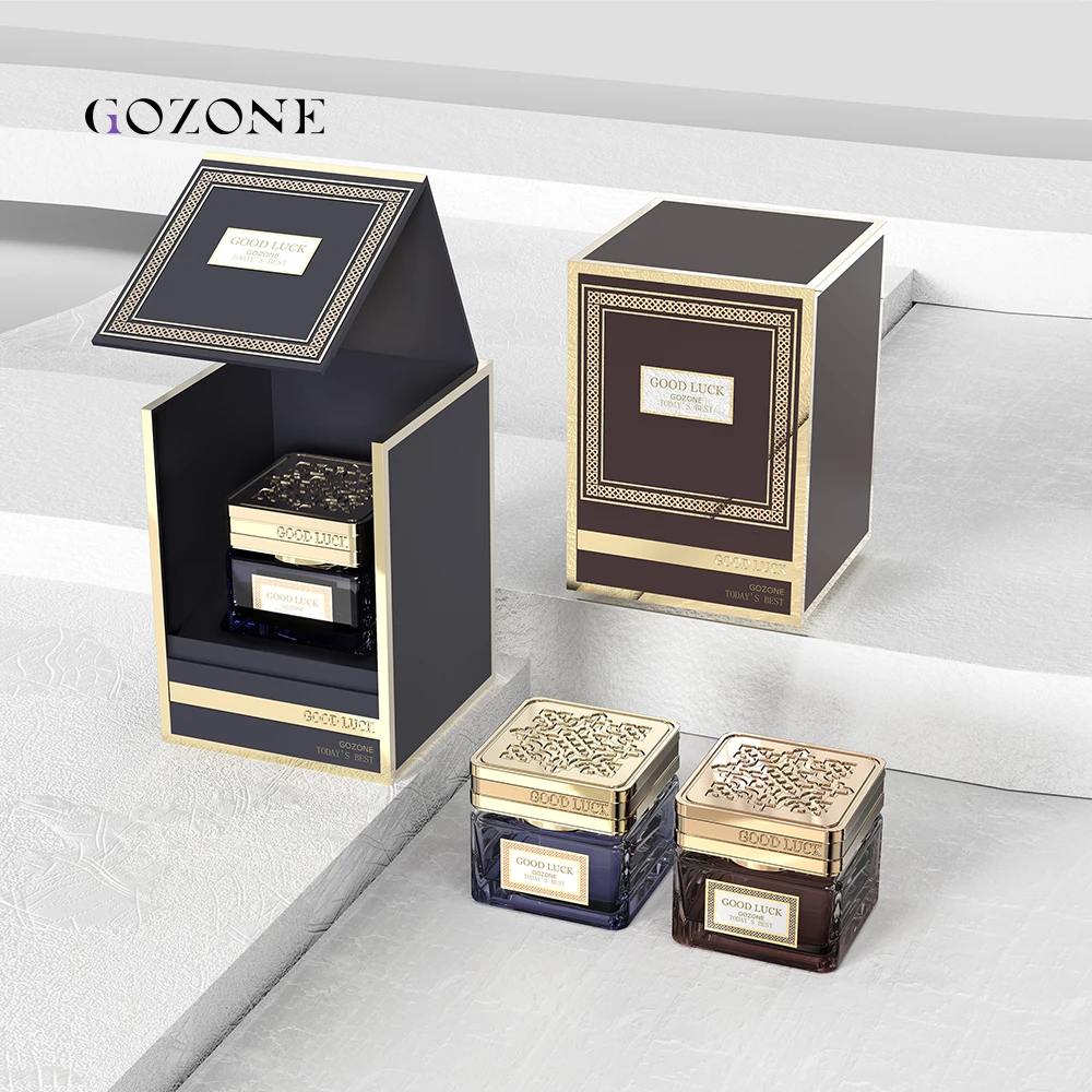 Wholesale Wide Mouth  Srcrew Cap Decorative 50G Black Unique Brown Custom Square Empty Bakhoor 1 Oz Glass Jar With Lid