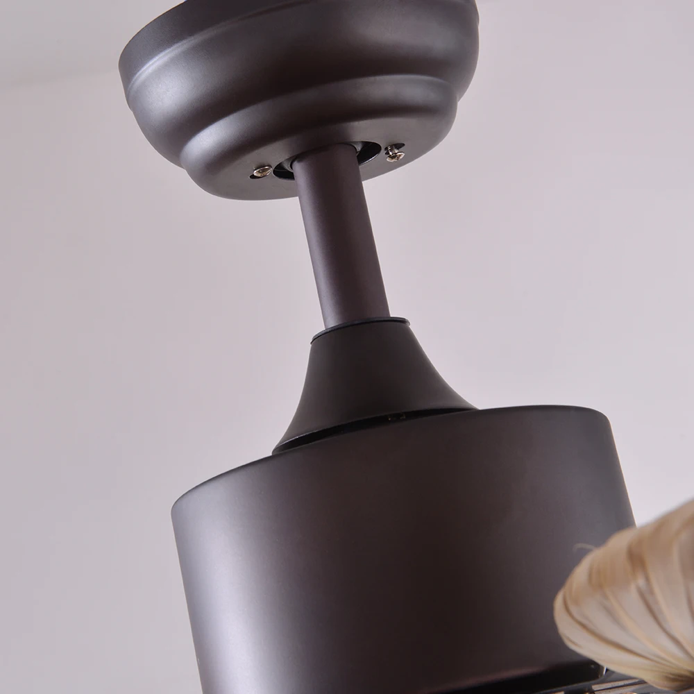 Hot Selling Manufacturers 52 Inch 220v Power AC DC Palm Leaf Led Ceiling Fan Light