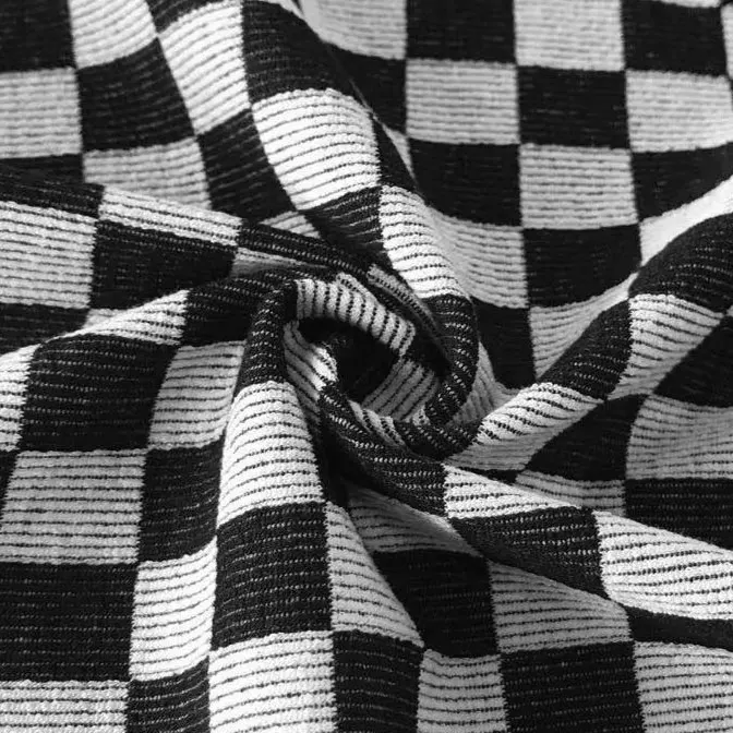 Cheap Knitted Yarn Dyed Jacquard NTR Spandex Polyester Rayon Stretch Plaid Check Roma Fabric For Clothing