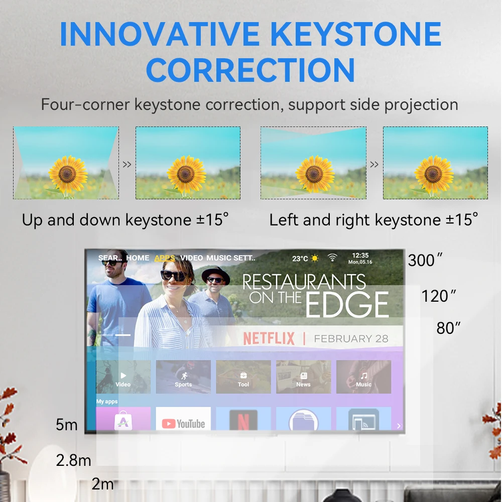 HD 1920 x 1080 Resolution 350 ANSI Lumens Portable Home Cinema 4K 1080P Projector