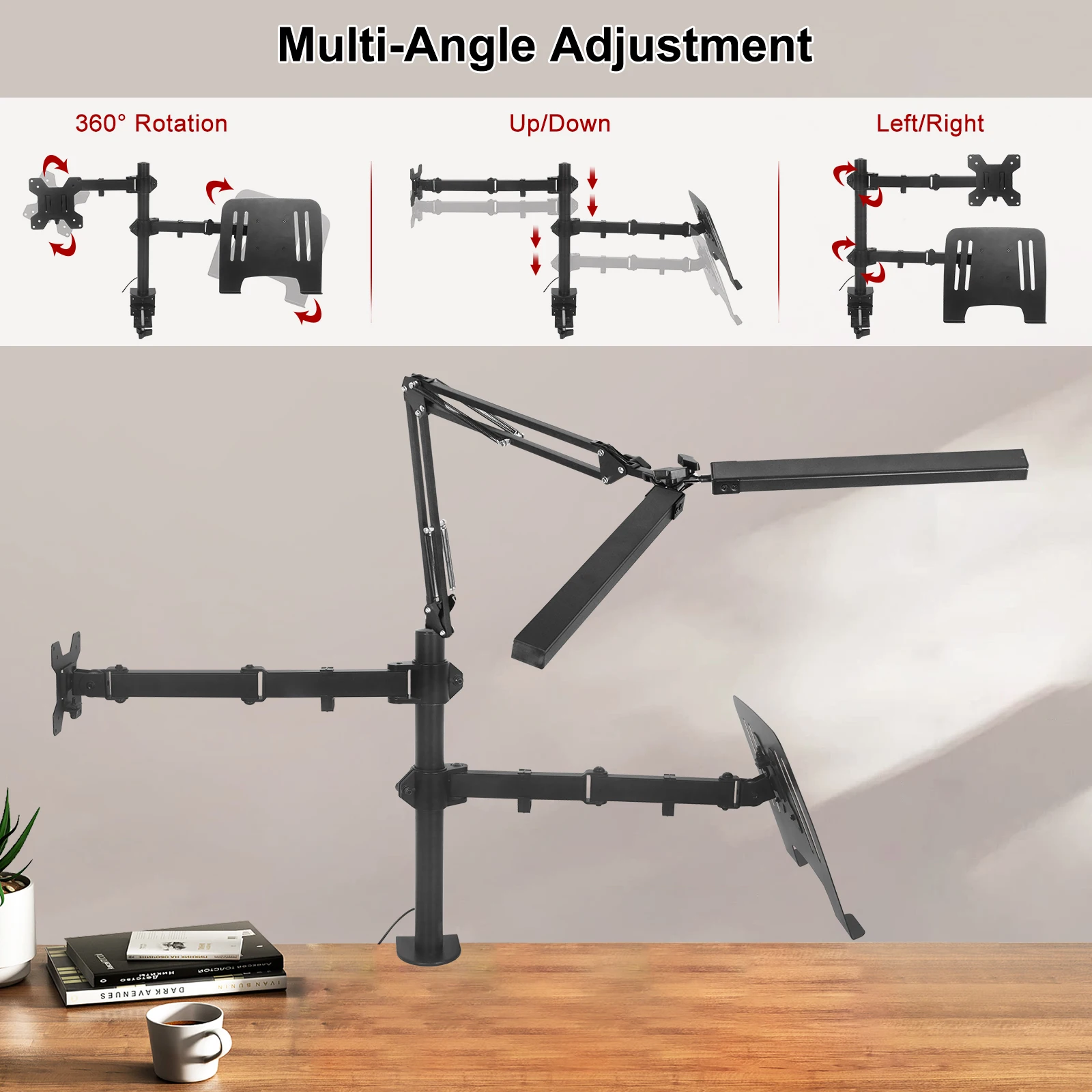 Ergonomics 2 Arm Laptop Holder Stand Lcd monitor Arm computer monitor wall mount