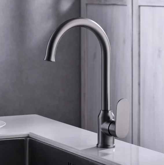 Polished Hot And Cold Basin Sink Water Taps Mixers 304 Stainless Steel Kitchen Faucet