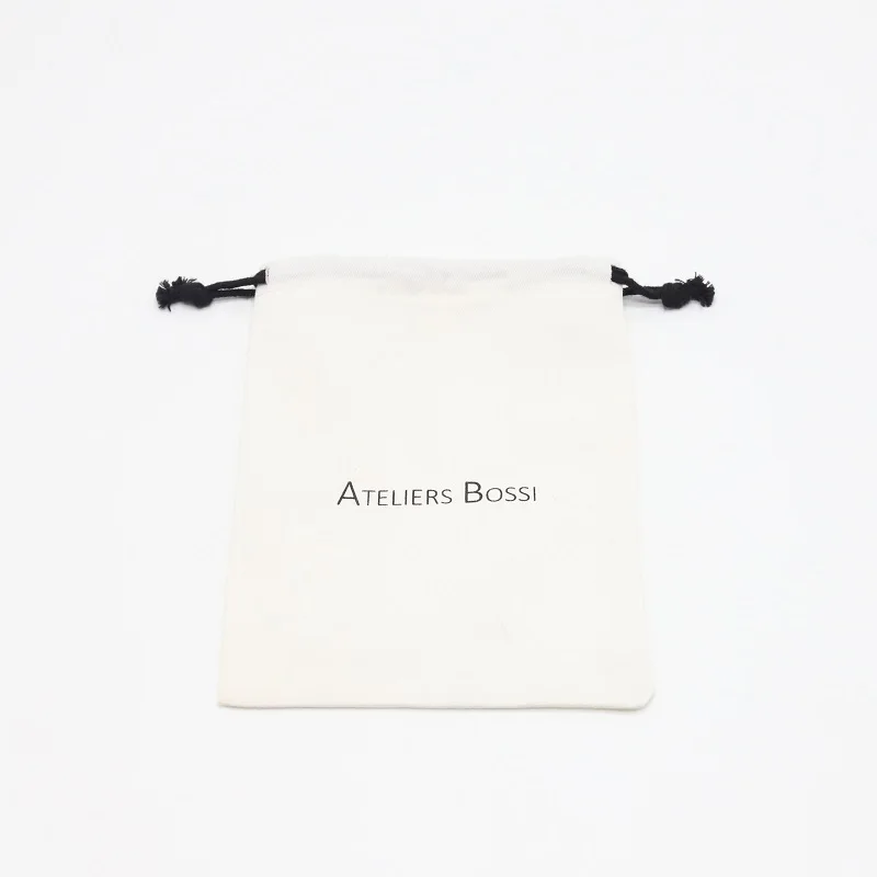 Eco-Friendly Small Cotton Twill Cosmetic Drawstring Bag Soft Flannel Cotton Soap Candle Dust Pouch Jewelry Gift Packaging Bag