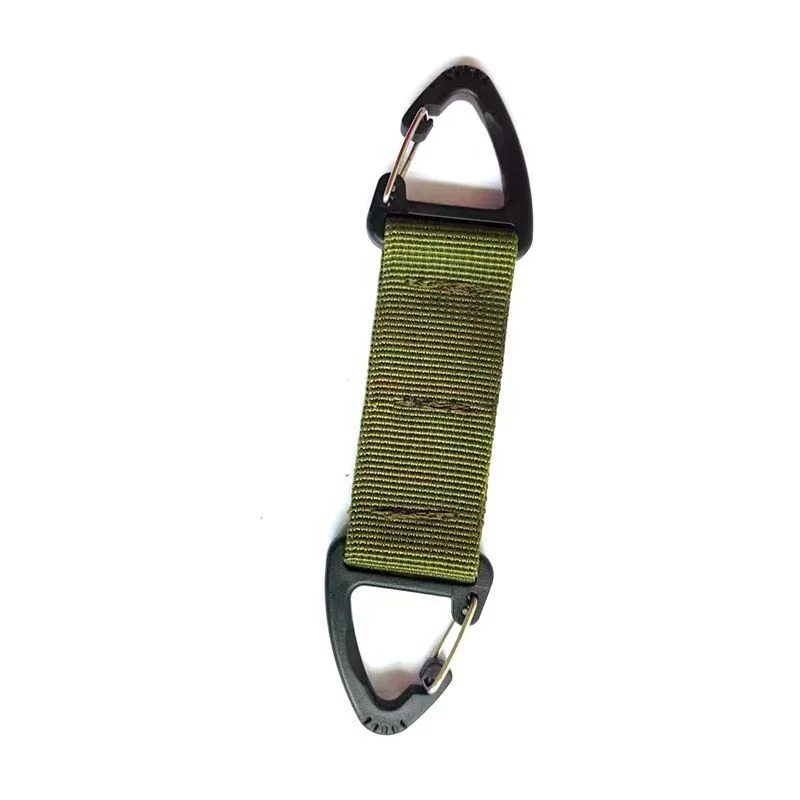 HB Tactical Belt Webbing Key Ring Holder Bag Hook Buckle Strap Clip Outdoor Travel Hiking Camping carabiner keychain with logo