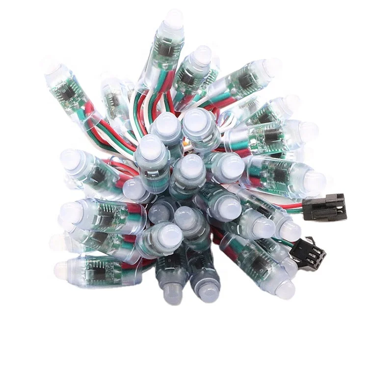 Factory Direct 12mm IP68 addressable Full Color RGB advertising signal light LED Pixel light ws2811 12mm 5v
