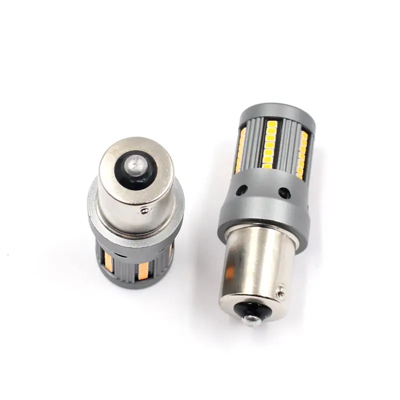 66SMD canbus T20 7440 1156 BA15S Автомобильные светодиодные лампы заднего хода 3156 Желтый Янтарный светодиод DRL поворотный сигнал боковая