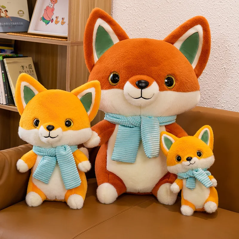 Popular Creative little scarf fox doll wholesale girls birthday gifts stuffed animals pillow