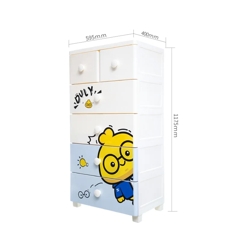 Cartoon designs kids plastic diy wardrobe storage folding cupboard baby wardrobe children cabinet
