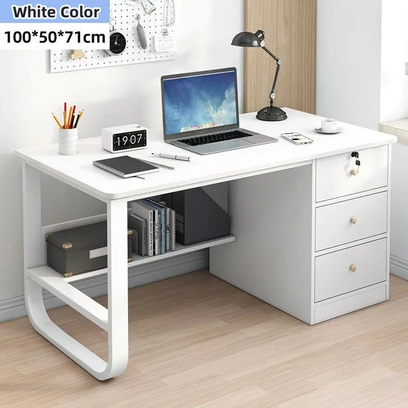 Home Simple Modern Wooden Desk Student Writing Computer Table With Drawers Study Table for Student With Cabinets