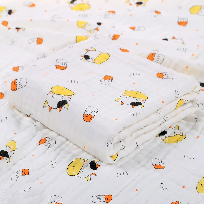 Low Price Comfortable Print Gauze Cotton Bamboo Fiber Soft Baby Muslin Swaddle Blanket 6 Layers