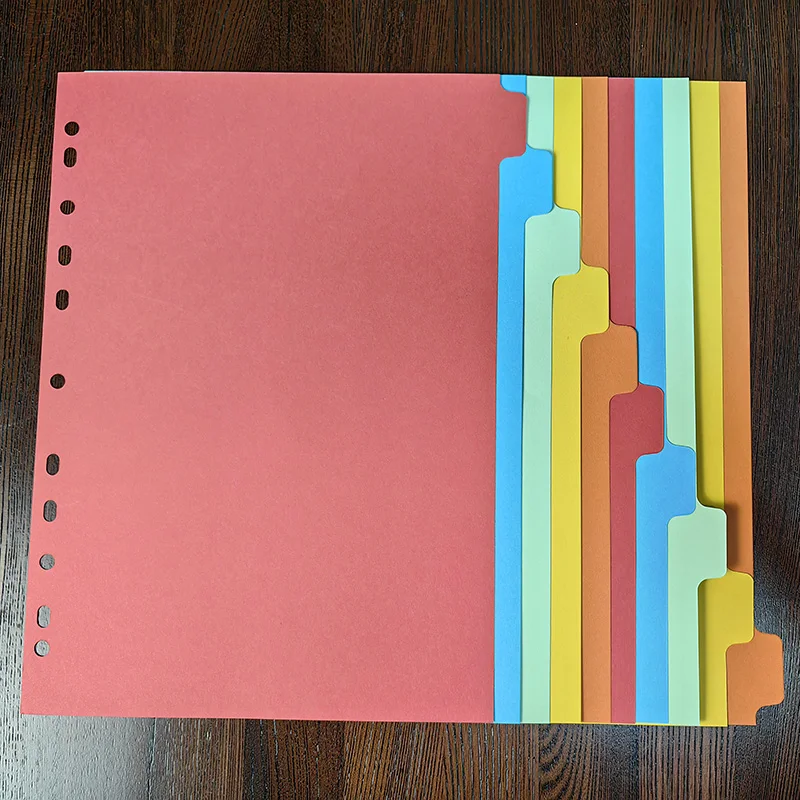 Manufacturer customization colors index divider page with 10 Tabs 5 color Tabs planner Index divider pages