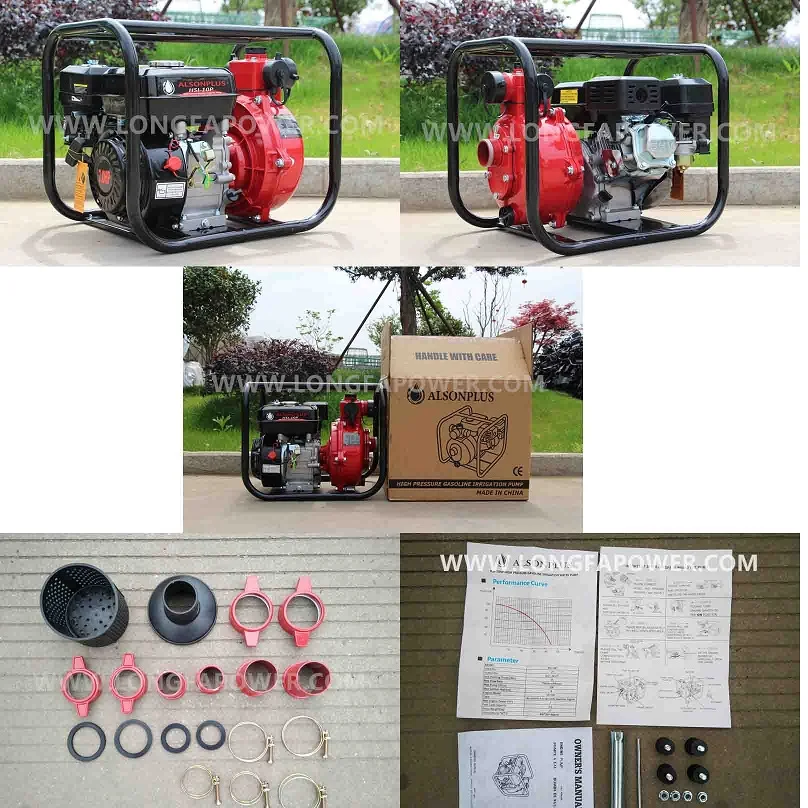 Small Portable 2 inch 7hp 212 cc High Pressure Water Pump Gasoline ,WH 20 Dual Impellers Fire Fighting Water Pumps
