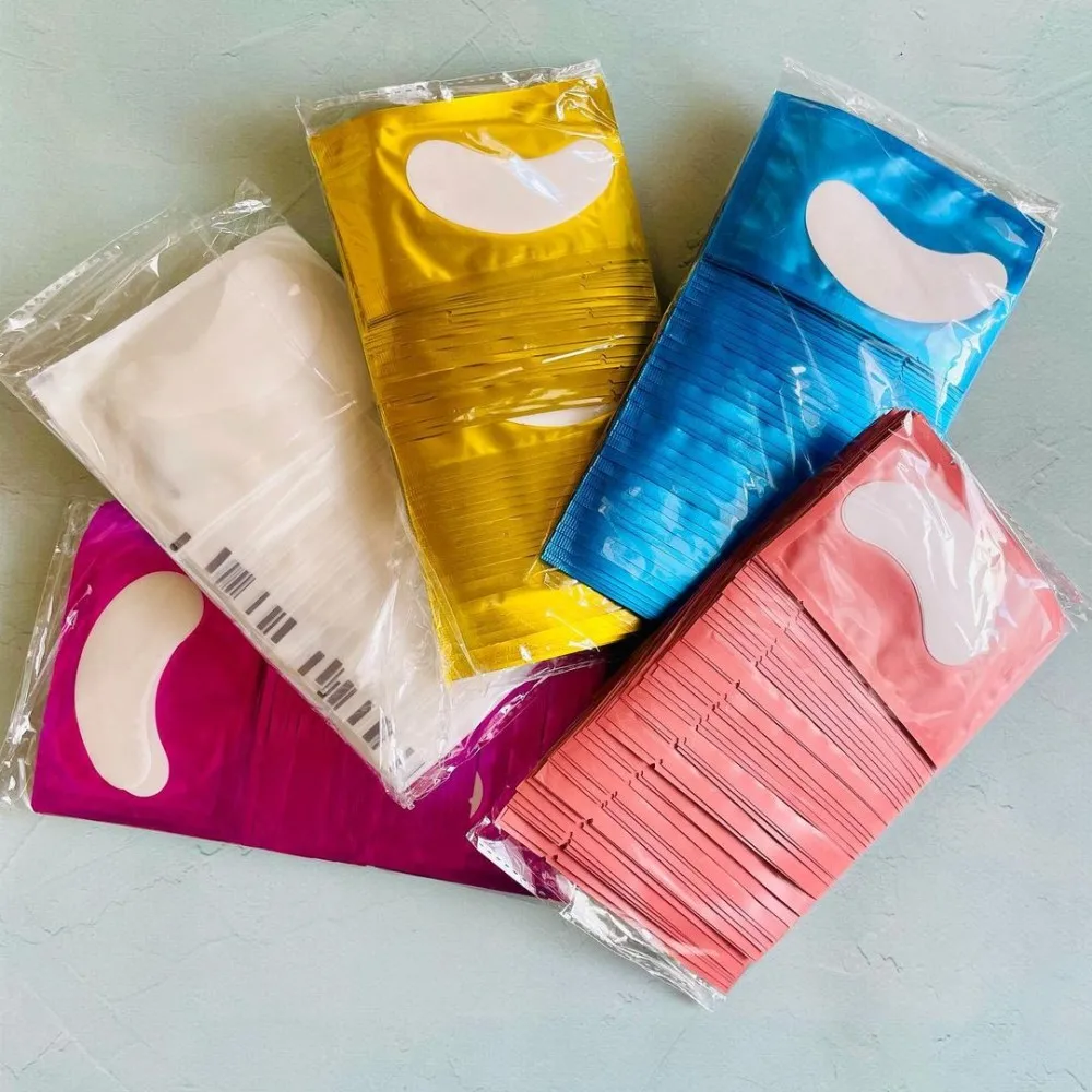 Eyelash Extension Pads Patches Pink Purple Under Eye Mask Collagen Hydrogel Eye Patch For Eyelash Extension Gold Eye Pads