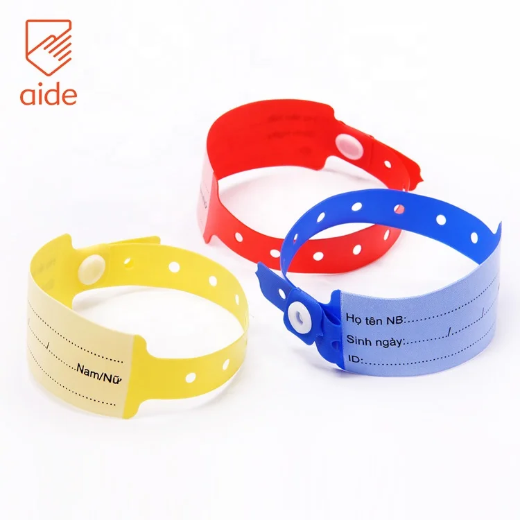 Factory Direct Sales Custom Disposable Medical Plastic PVC Hospital Patient id Wristbands