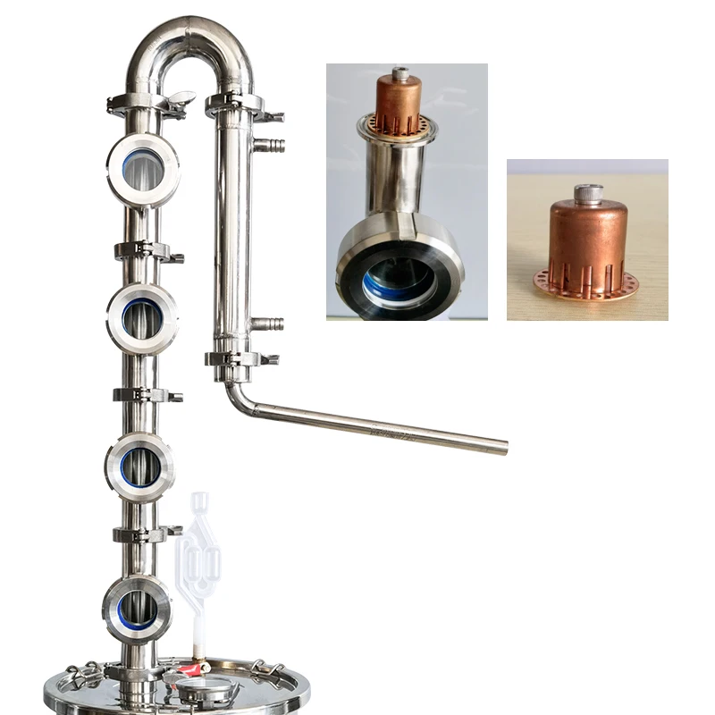 12L 304 stainless steel Household Alcohol distiller Vodka Whiskey rum Distiller 4-layer copper core reflux column Private winery