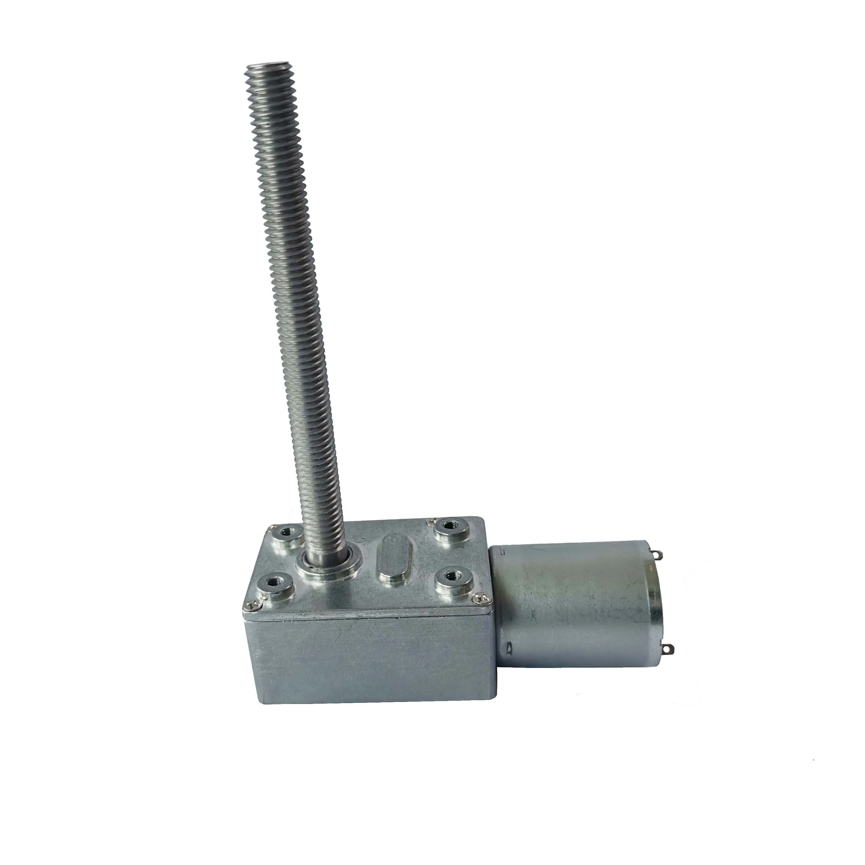 12V 6Rpm DC Worm Reduction Geared Micro Motor Ultra Low Speed Electric Motor for DIY 370 with lead screw shaft