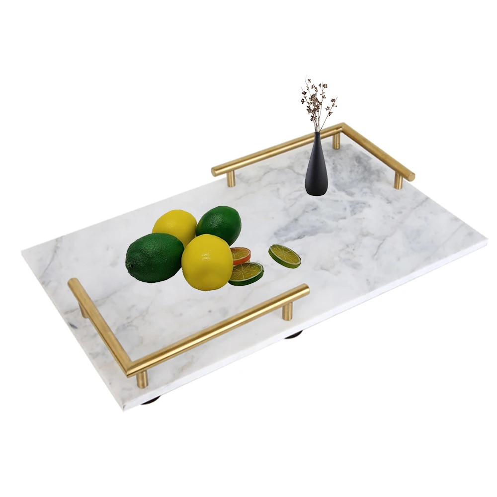 Marble tray bathroom light luxury sushi plate dessert plate ceramic storage tray small tray shelf wash