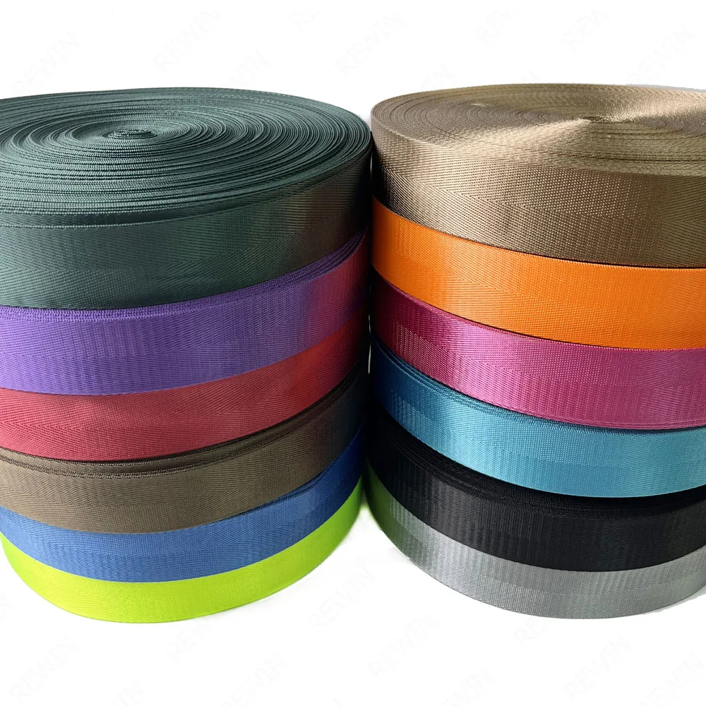 RW Heavy Duty Herringbone Nylon Webbing Belt DIY Durable Nylon Webbing Strap For Cargo Pet Leash and Collar Outdoor Gear Repair