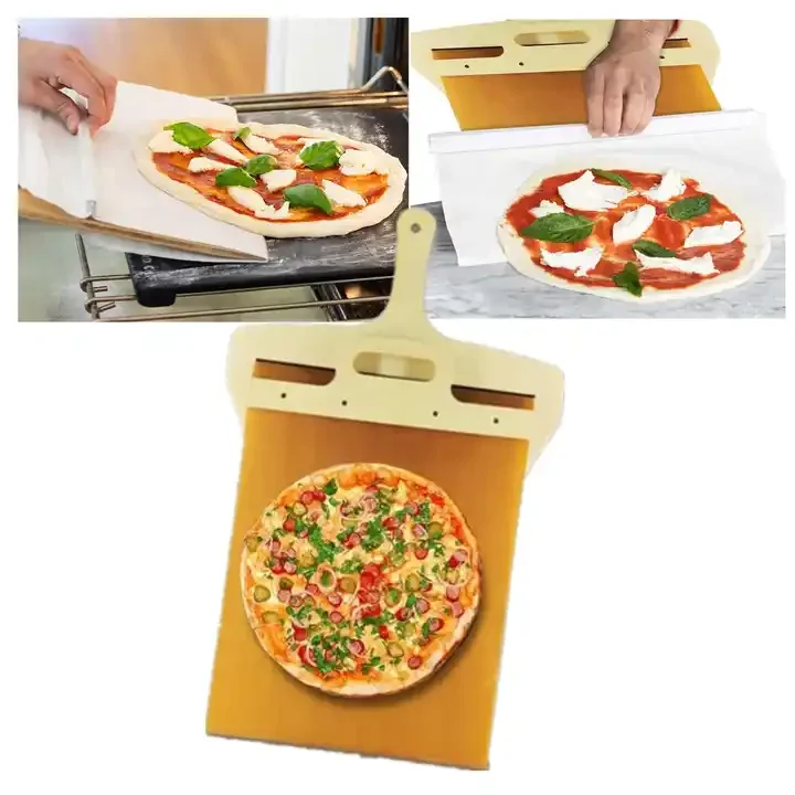 Sliding Pizza Peel That Transfers Pizza Perfectly, Wood Pizza Spatula Paddle, Accessory for Pizza Ovens