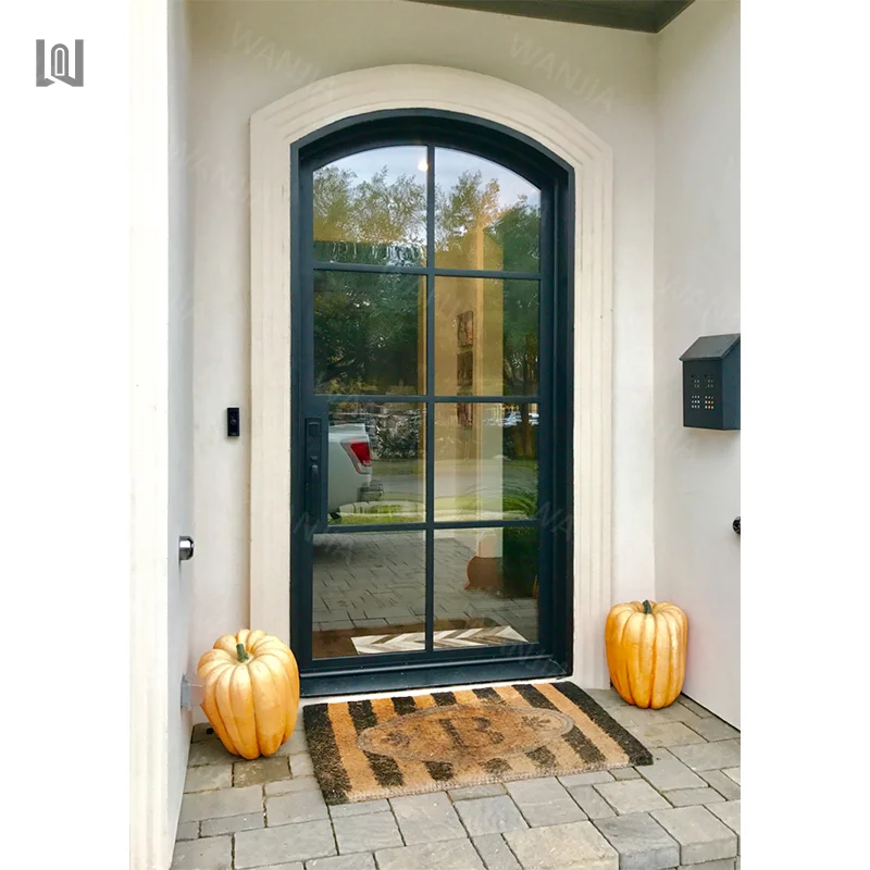 Anti theft minimalist design entrance french iron door house exterior arched front entrance door modern entrance security door