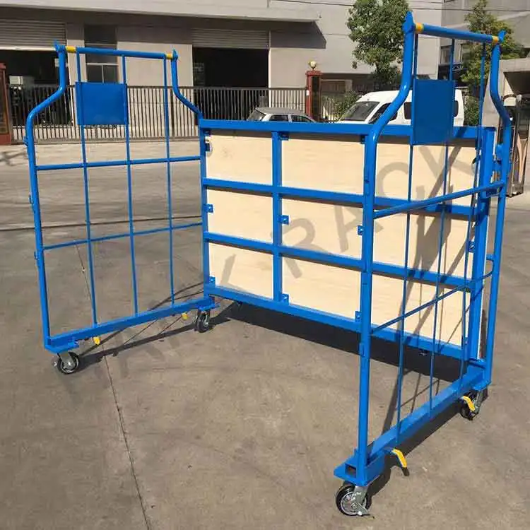 Metal Rack with Wheels Folding Cart Sofa Storage Rack Stackable Sofa Cart