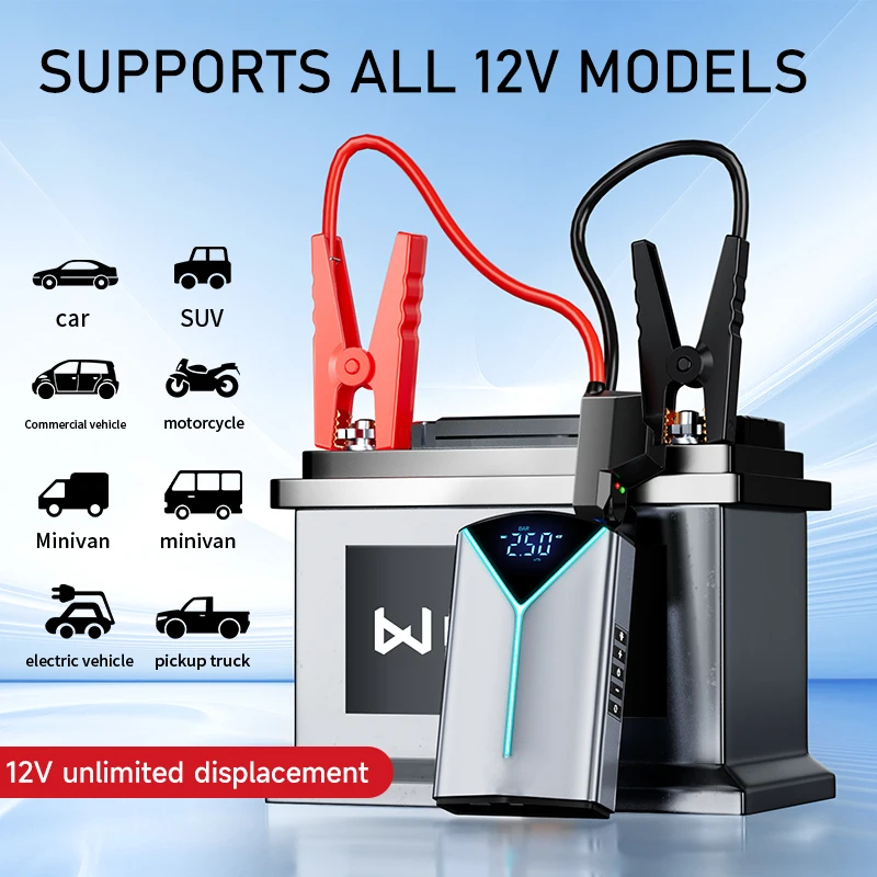 10000mAhcapacity 14.8V Peak 1000A Jump Starter Air Compressor 150 Psi Portable Car Emergency Tools Tire Inflator Car Jp Starter