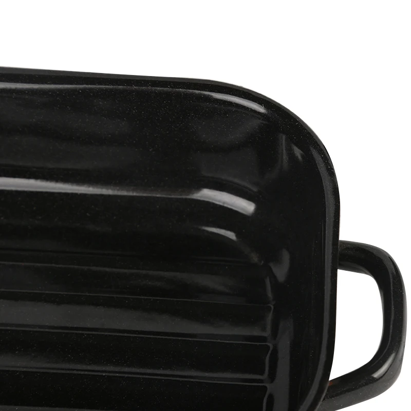 Wholesale black square enamel baking pan custom made baking tray for oven