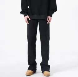 Fashion Oversized Black Jeans Pants For Men Hip Hop Slim Stacked Jeans Men Breasted Button Men Denim Jeans Wholesale