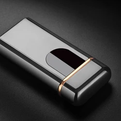 manufacture e cigarette cigar usb charging electronic plasma laser fashion lighter metal with logo windproof electric display