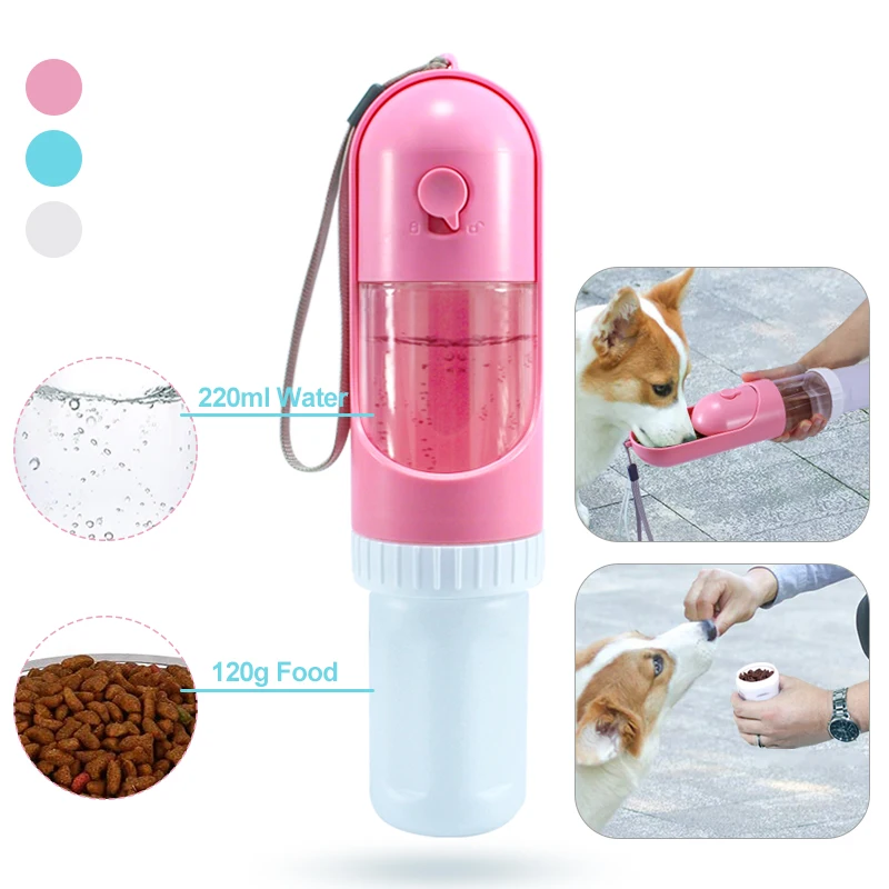 Customized Logo Outdoor Portable Travel Pet Dog Drinking Water Retractable Bottle with Activated Carbon Filter
