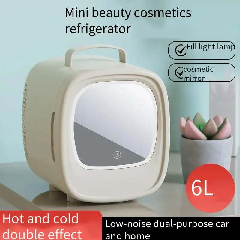 Mini Refrigerators Small Fridge Portable Car Home Use Mirror Surface Refrigerator With LED Light