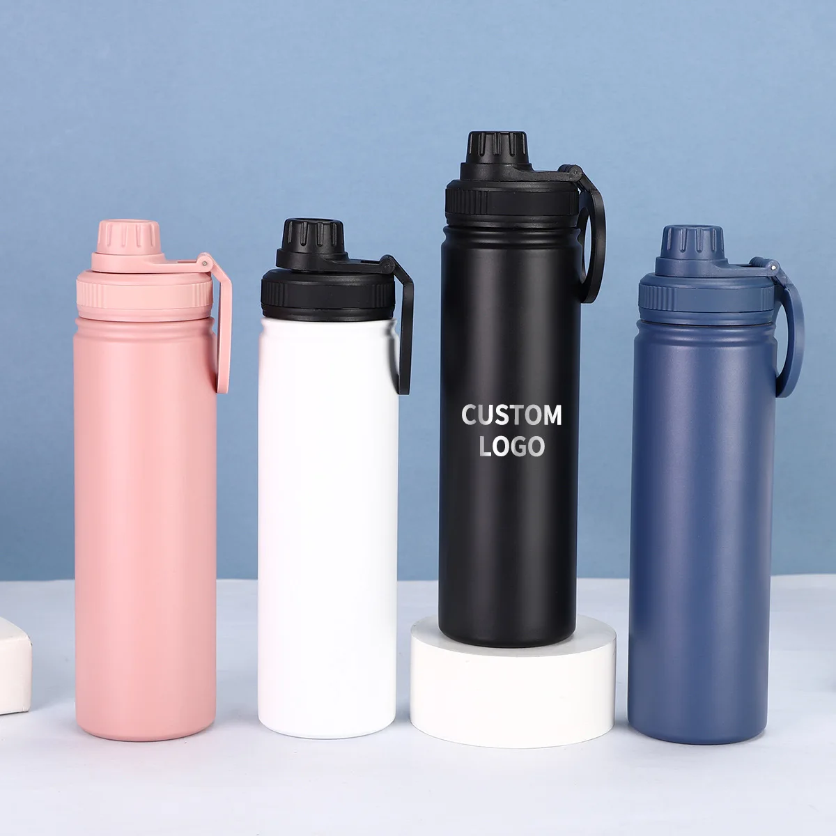 insulated  gym sports phone magnet holding stainless steel metal thermal flask water bottle with magnetic cell phone holder