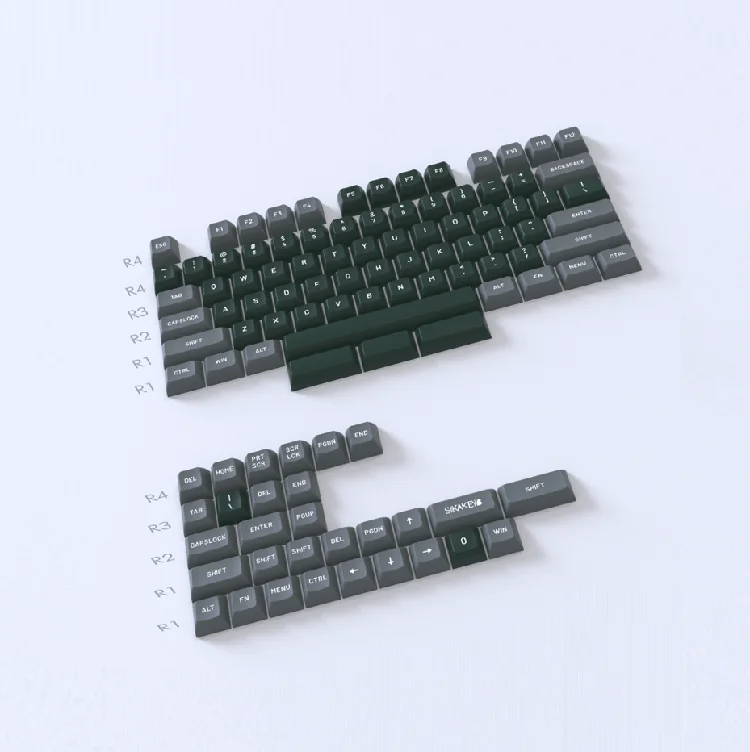 SIKAKEYB 61 64 68 84 клавиши 60% 75% 80% пользовательский oem Смола pbt двойной выстрел Белый Зеленый Серый Милый KAT механическая клавиатура кейкап