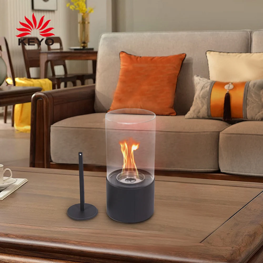 Portable Concrete Bowl Pot Fire Pit Indoor Outdoor Tabletop Rubbing Smokeless Ethanol Alcohol Fireplace