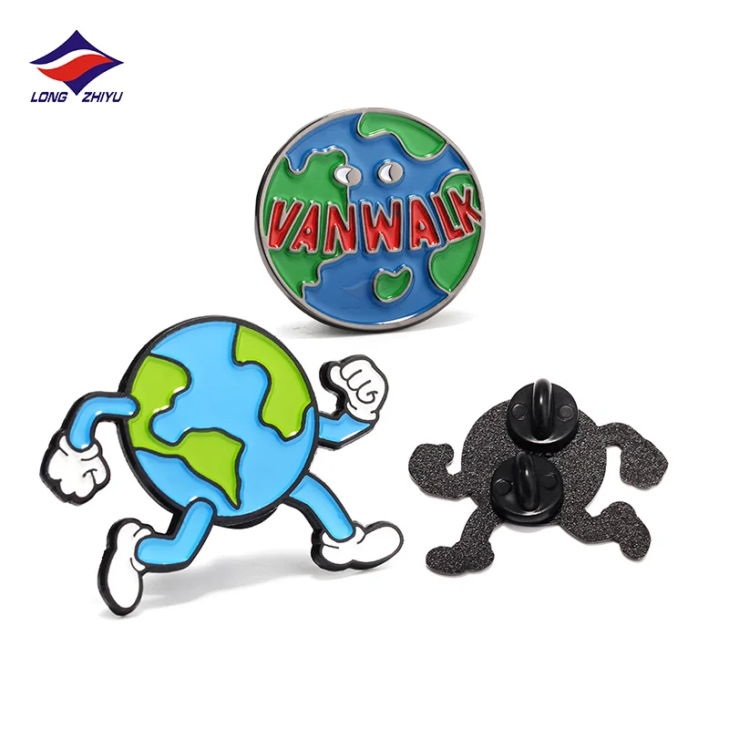 Longzhiyu Cute Custom Cartoon Soft Enamel Badges with Letter Personalized Planet Enamel Pin Badge